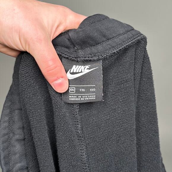 Nike Sweatpants Black Cotton Joggers White Swoosh - Picture 4 of 4